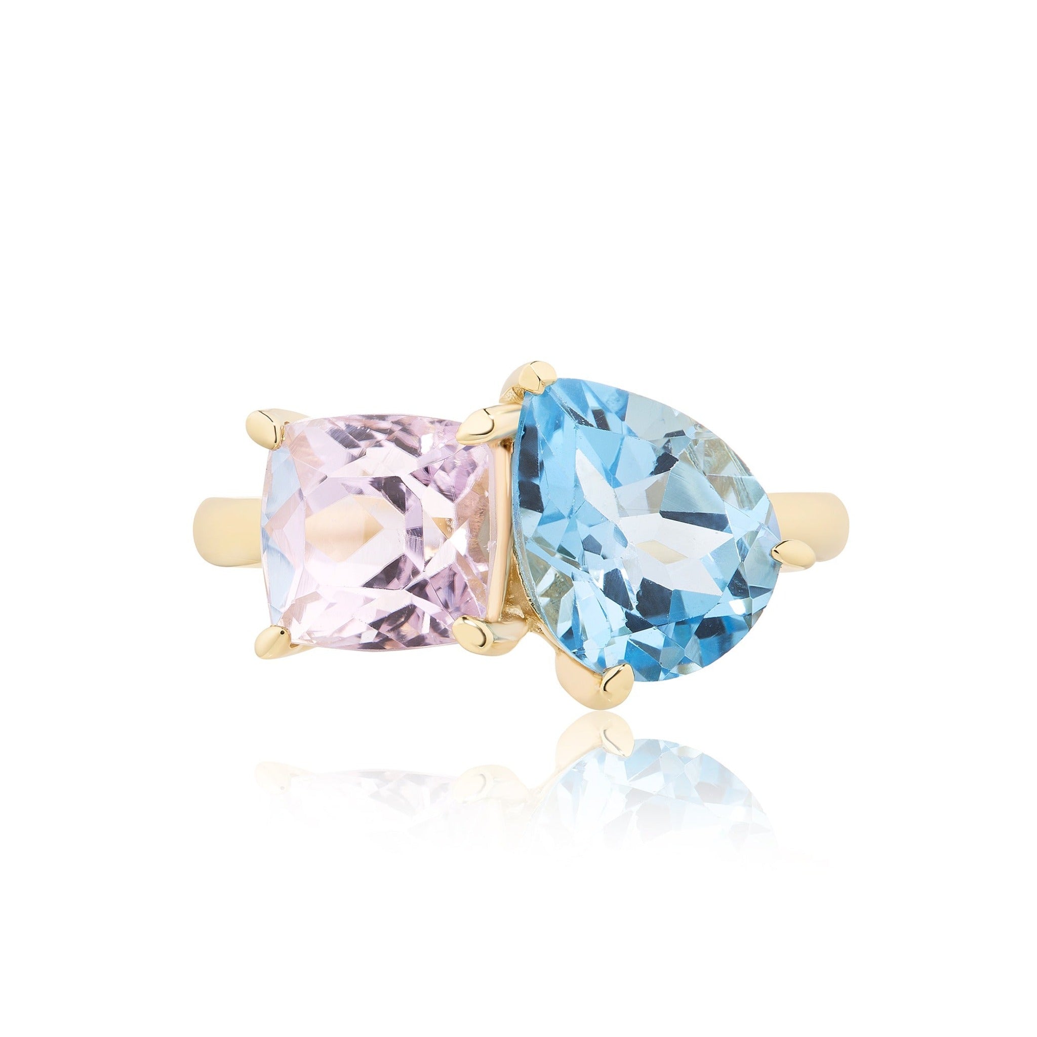 4.51ct Toi et Moi Kunzite & Topaz Ring | 18ct Yellow Gold